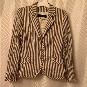 ZARA Women's Blazer - gray and cream stripes